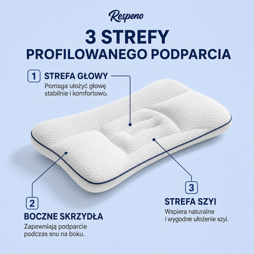 Respeno Spokojny Sen™ – profilowana poduszka dla dzieci