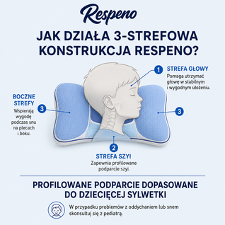 Respeno Spokojny Sen™ – profilowana poduszka dla dzieci