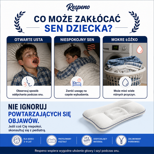 Respeno Spokojny Sen™ – profilowana poduszka dla dzieci
