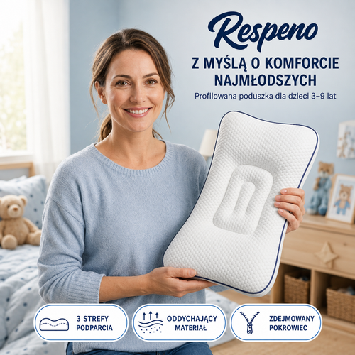 Respeno Spokojny Sen™ – profilowana poduszka dla dzieci