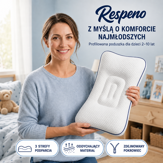 Respeno Spokojny Sen™ - profilowana poduszka dla dzieci 2-10 lat